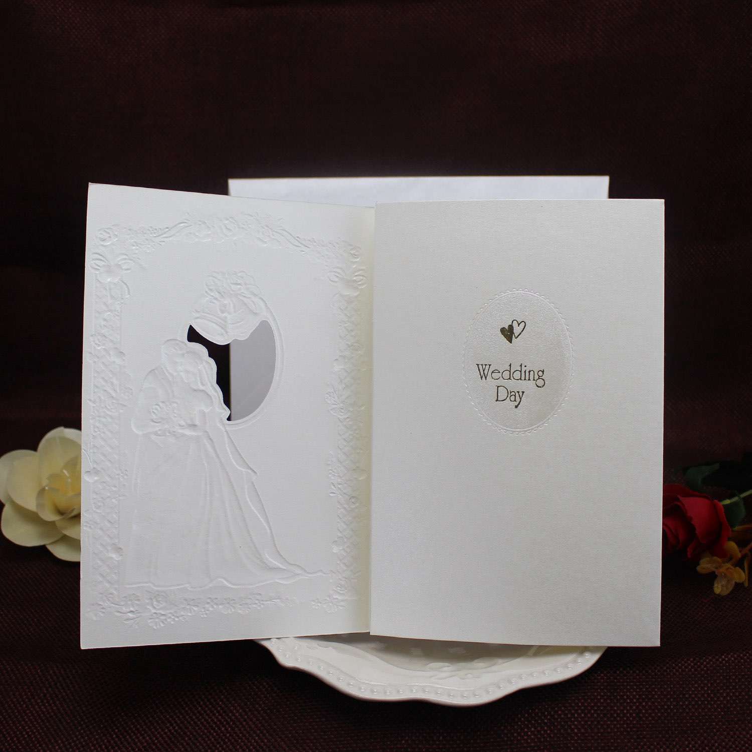 Wedding Invitation Card Rectangle Embossing Card Cheap Invitation Card Customized 